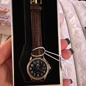 OLEVS Women’s Luxury Dress Watch w/ Brown Leather Strap